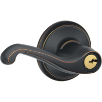 Schlage F51A-FLA-716 Entry Lock, Flair Lever, Antique Bronze