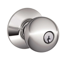 Schlage F51A-ORB-625 Entry Lock, Orbit Knob, Bright Chrome