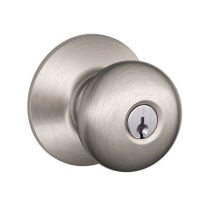 Schlage F51A-PLY-619 Entry Lock, Plymouth Knob, Satin Nickel