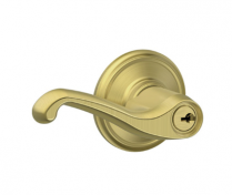 Schlage F80-FLA-605-LH Storeroom Lock, Flair Lever