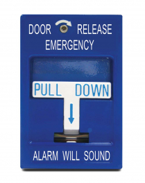 SDC 492 Door Release Blue Pull Station