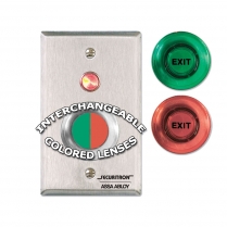 Securitron PB 1-1/2" Round Illuminated "Exit" Pushbutton