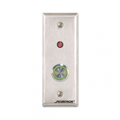 Securitron PB4LN-2 1" Stainless Steel Pushbutton with LED