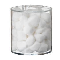 ACRYLIC QTIP/BALL HOLDER W/LID ( 5 X 5)"