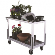 Aluminum 2-Tier With Lip Cart 18.25" x 45" x 32"H