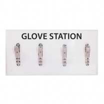 Glove Station 6 x 12" w/4 Stainless Steel HD Clips