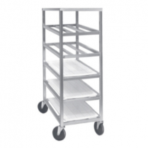 5 Shelf Universal Aluminum Mobile Platter Rack 33"L x 16"W x