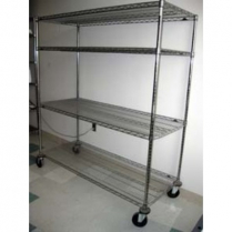 Display Rack 4 Shelves, Poles & Castors 24 x 60 x 63" BOM