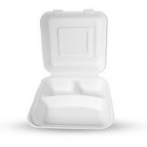 Bio Sugarcane Bagasse 3-Compartment Container 8x8x3" 200/cs