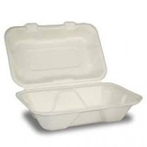 Bio Sugarcane Bagasse Clamshell Container 9x6x3" 200/cs