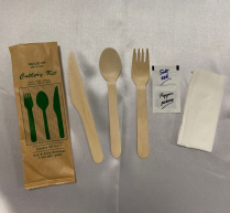 6 in 1 Wooden Cutlery Kit (K,F, SS, N, S,P) 250sets/cs