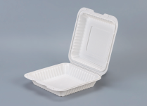 PP White Hinged Container with vent 8x8x2.7" 150/cs