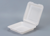 PP White Hinged Container 9x9x2.7" 150/cs