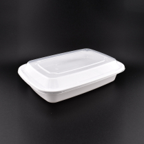 LRR 26oz White Rectangle Container (T25) 150set/cs