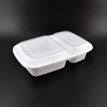 LRR 32oz 2-Comp (DT32) White Rectangle Container 150set/cs