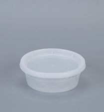 8oz Semi-Clear Plastic Container with vent Lid 250set/cs