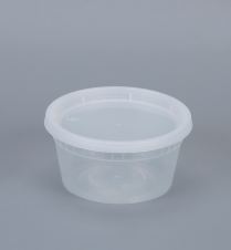 12oz Semi-Clear Plastic Container with vent Lid 250set/cs
