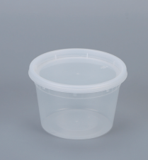 16oz Semi-Clear Plastic Container with vent Lid 250set/cs