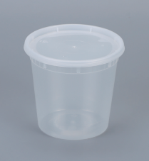 24oz Semi-Clear Plastic Container with vent Lid 250set/cs