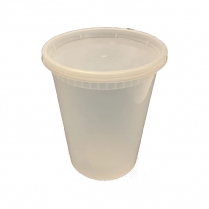 32oz Clear Plastic Container with vent Lid 250set/cs