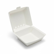 White Hinged Paper Hamburger Box 9x9x6.6cm 1000/cs