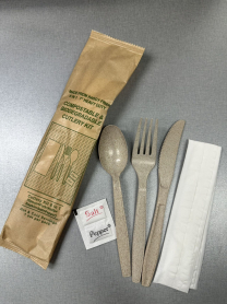 7" HD Bio 6 in1 Cutlery Kit (F,K,SS,1ply Napkin,P&S) 250/cs
