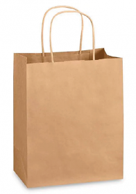 CM6 Kraft Handle Paper Bag (M) 10.25x6.7x12" 300/cs