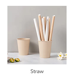 Straws: Our selection of eco-friendly straws includes options made from paper, bamboo, and PLA. These straws are designed to provide a sustainable alternative to traditional plastic straws, catering to both cold and hot beverages. They are available in various sizes and styles to suit different drink types and customer preferences.