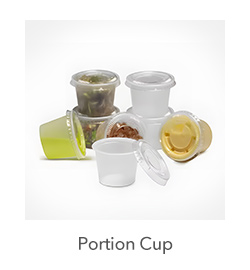 Portion Cups: Ideal for serving condiments, sauces, dressings, and samples, our portion cups come in multiple sizes and materials, including plastic and paper, to suit your specific requirements.