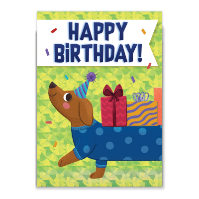 Wiener Dog With Gifts Card|Peaceable Kingdom
