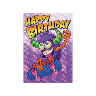 Monster On Skateboard Card|Peaceable Kingdom