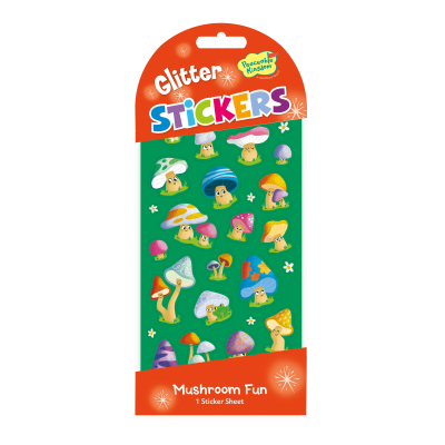 Mushroom Fun Glitter Stickers|Peaceable Kingdom