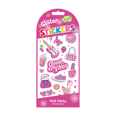 Pink Party Glitter Stickers|Peaceable Kingdom