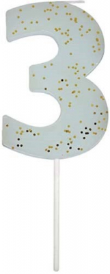 Blue Number 3 Candle-45-2846|Meri Meri