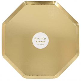 Large Gold Octagonal Plate|Meri Meri