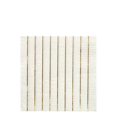 Large Gold Striped Napkin|Meri Meri
