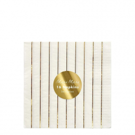 Large Gold Striped Napkin|Meri Meri