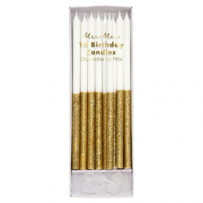 Gold Glitter Dipped Candles|Meri Meri