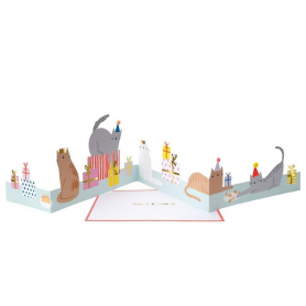 Cat Party Concertina Card|Meri Meri