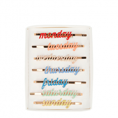 Enamel Week Day Hair Slides|Meri Meri