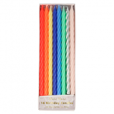 Multi Neon Twisted Candles|Meri Meri