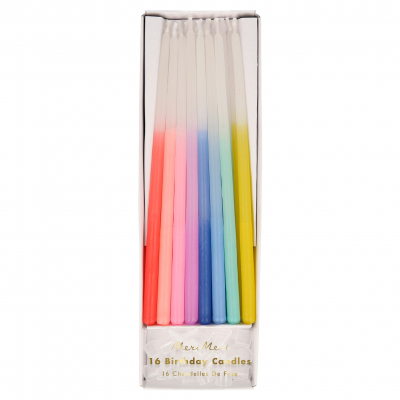 Rainbow Beeswax Dipped Candles|Meri Meri