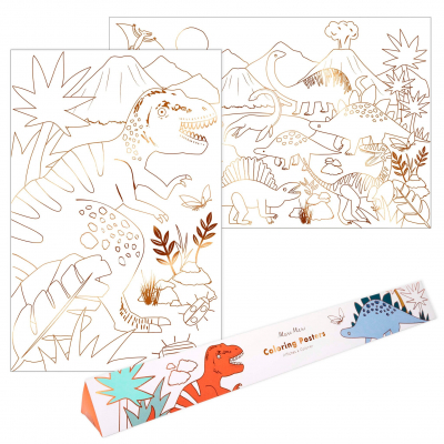 Dinosaur Kingdom Coloring Posters (US)|Meri Meri