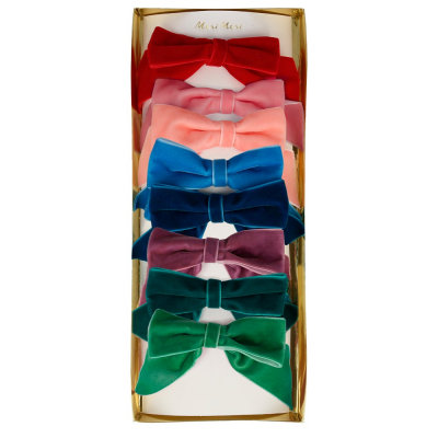 Radiant Velvet Bow Hair Clips|Meri Meri