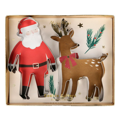 Santa And Reindeer Christmas Cookie Cutters|Meri Meri