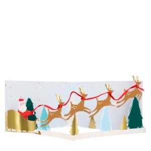 Santas Sleigh 3D Scene Christmas Card|Meri Meri