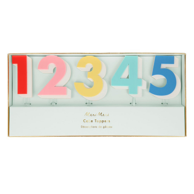 Rainbow Number Acrylic Toppers|Meri Meri