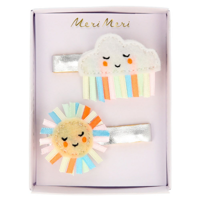 Rainbow Sun & Cloud Hair Clips|Meri Meri