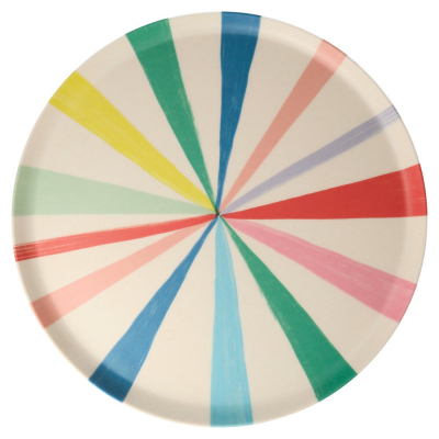 Bright Stripe Large Bamboo Plate|Meri Meri