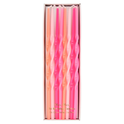 Pink Twisted Long Candles|Meri Meri